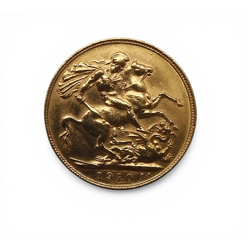 5045 - Edward VII (1901-1910) Sovereign 1910Obverse portrait of King Edward VII facing right legend around ... 