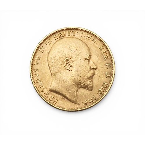5052 - EDWARD VII (1901-1910) 1 Sovereign 1906 Obverse portrait of King Edward VII facing right legend arou... 