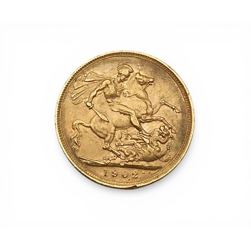 5055 - Edward VII (1901-1910) 1 Sovereign 1902 MelbourneObverse portrait of King Edward VII facing right le... 