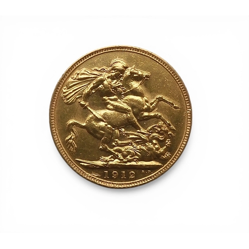 5058 - George V (1910-1936) 1 Sovereign 1912Obversebust of King George V facing left  legend around GEORGIV... 