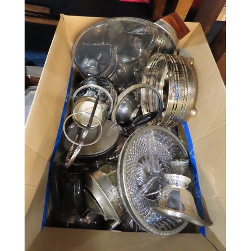 961 - A collection of EPNS including an ice bucket, candelabra, trays, teapots etc
