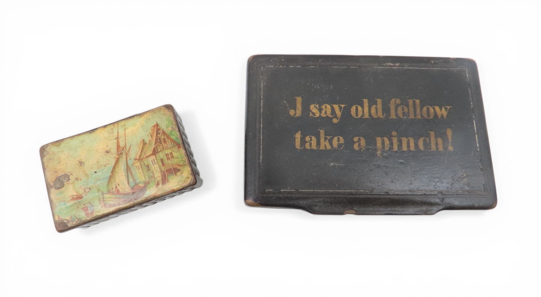 A Chinese gilt lacquer snuff box, four other snuff boxes (5)