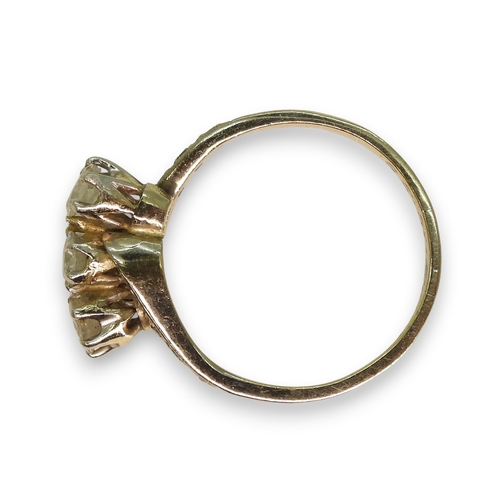 763 - An 18ct white gold three stone diamond ring, set with estimated approx 0.50cts in total including th... 