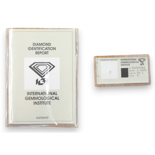 768 - A platinum diamond solitaire ring, Made by Rosendorff's of Amsterdam, set with an estimated approx 0... 