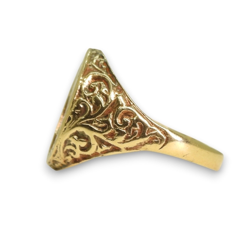 792 - A 9ct gold Scottish Lion ring, size T1/2, weight 3.6gms