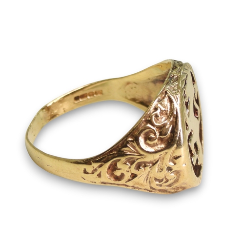 792 - A 9ct gold Scottish Lion ring, size T1/2, weight 3.6gms
