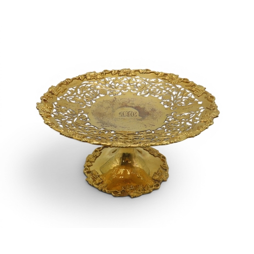 A GEORGE V SILVER GILT TAZZA