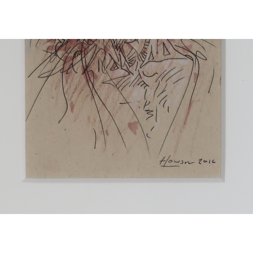 PETER HOWSON OBE (BRITISH B.1958)FIGURE WITH LONG HAIRMixed media on ...
