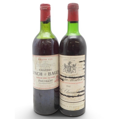 9029 - BORDEAUX - Two Bottles of Bordeaux wine including 1966 CHATEAU MONTROSE Saint Estephe AOC. Sichel &a... 