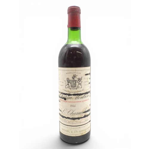 9029 - BORDEAUX - Two Bottles of Bordeaux wine including 1966 CHATEAU MONTROSE Saint Estephe AOC. Sichel &a... 