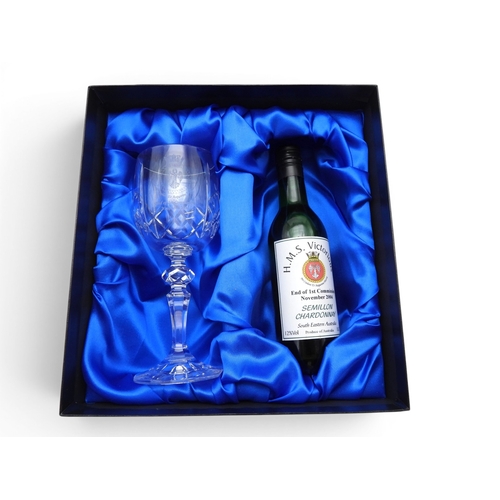 9040 - HMS VICTORIOUS -&nbsp;A Midi Bottle Of South Australian Semillon Chardonnay, celebrating the end of ... 