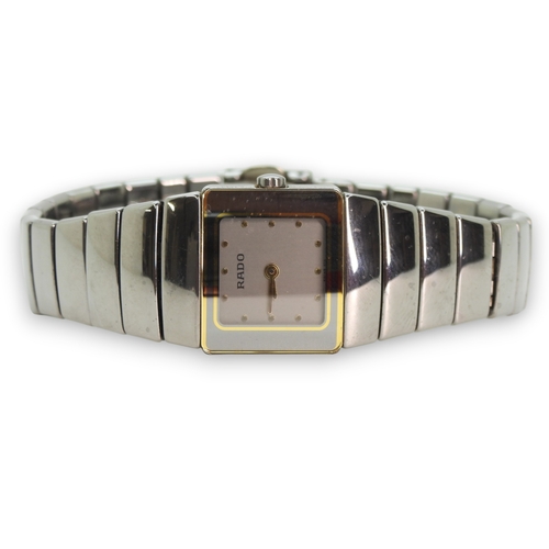 727 - A ladies Rado DiaStar, silver tone and gold tone,high tec ceramic case and strap, weight 49gms