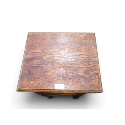 32 - A late 19th century oak free standing pipe/smokers cabinet with pipe rack mounted to inside of door ... 