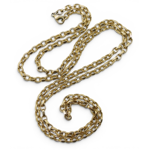 701 - A 76cm long fancy facet cut belcher chain, weight 27.1gms