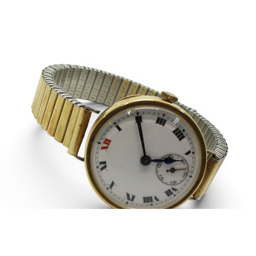 702 - An 18ct gold cased Swiss watch, hallmarked london 1922 to case and dust cover&nbsp; diameter 3.2cm, ... 