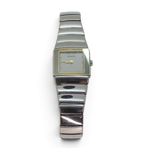727 - A ladies Rado DiaStar, silver tone and gold tone,high tec ceramic case and strap, weight 49gms