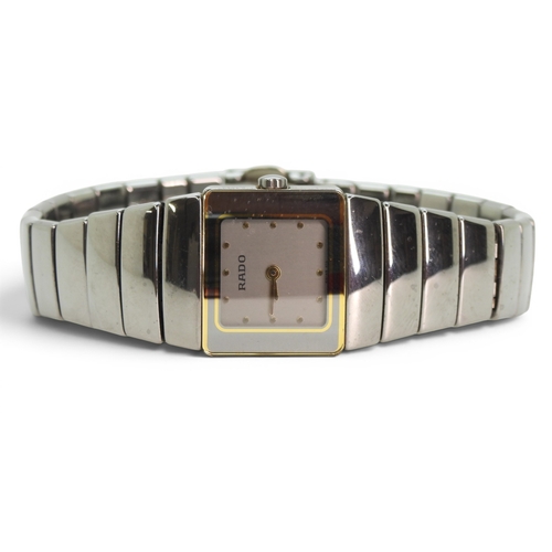 727 - A ladies Rado DiaStar, silver tone and gold tone,high tec ceramic case and strap, weight 49gms