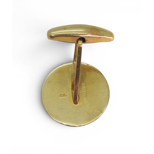 743 - A single 9ct gold cufflink weight 3.2gms