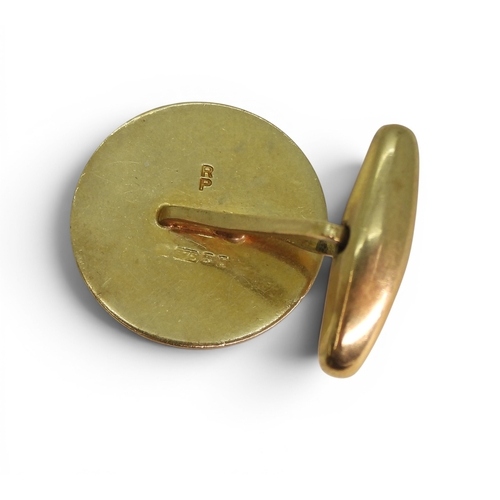 743 - A single 9ct gold cufflink weight 3.2gms