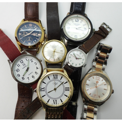 885 - A collection of fashion watches to include a vintage Legion Automatic, Ingersoll, Phillip Mercier, L... 