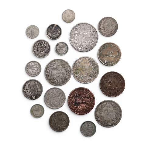 5059 - Chile (1828-date) coins various dates from 1853 to to 1925 (19)