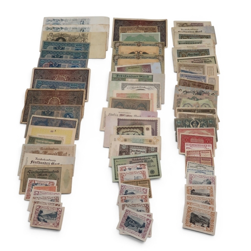 5143 - Banknotes Austrian Empire to include emergency money together with Polish State and&nbsp;reichsbankn... 