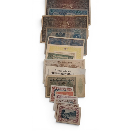 5143 - Banknotes Austrian Empire to include emergency money together with Polish State and&nbsp;reichsbankn... 