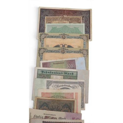 5143 - Banknotes Austrian Empire to include emergency money together with Polish State and&nbsp;reichsbankn... 