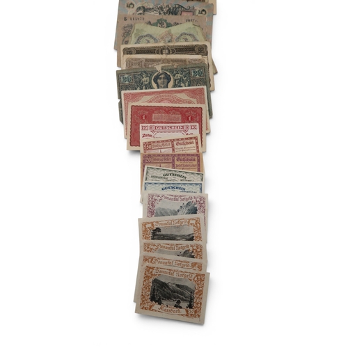 5143 - Banknotes Austrian Empire to include emergency money together with Polish State and&nbsp;reichsbankn... 