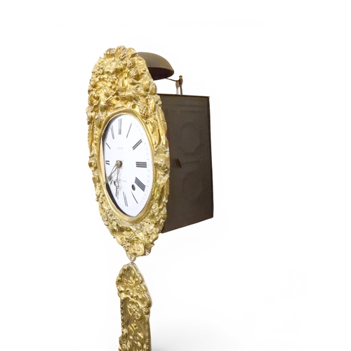 2026 - A LATE 19TH/EARLY 20TH CENTURY FRENCH COQUARD, TOURNUS COMTOISE WALL CLOCKwith white enamelled dial ... 
