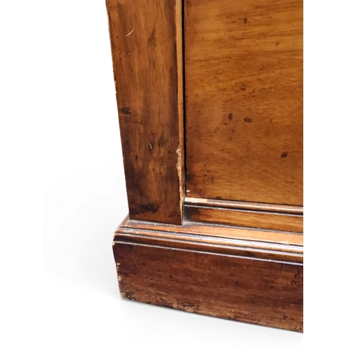 2039 - A LATE 19TH CENTURY MAHOGANY NARROW WELLINGTON STYLE SECRETAIRE CHEST OF DRAWERS with two drawers ov... 
