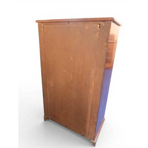 2039 - A LATE 19TH CENTURY MAHOGANY NARROW WELLINGTON STYLE SECRETAIRE CHEST OF DRAWERS with two drawers ov... 