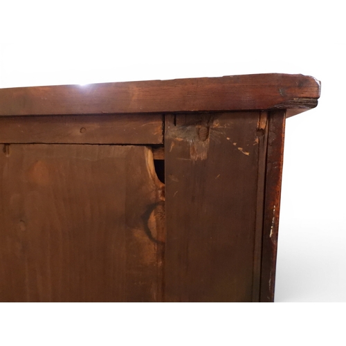2039 - A LATE 19TH CENTURY MAHOGANY NARROW WELLINGTON STYLE SECRETAIRE CHEST OF DRAWERS with two drawers ov... 