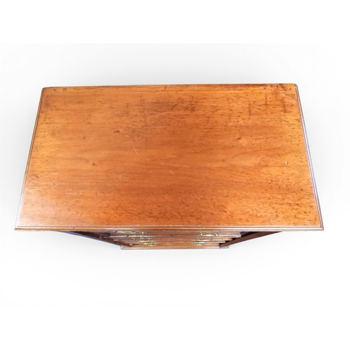 2039 - A LATE 19TH CENTURY MAHOGANY NARROW WELLINGTON STYLE SECRETAIRE CHEST OF DRAWERS with two drawers ov... 