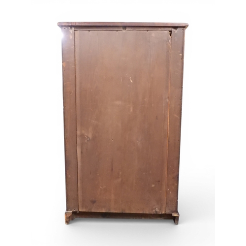 2039 - A LATE 19TH CENTURY MAHOGANY NARROW WELLINGTON STYLE SECRETAIRE CHEST OF DRAWERS with two drawers ov... 