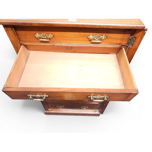 2039 - A LATE 19TH CENTURY MAHOGANY NARROW WELLINGTON STYLE SECRETAIRE CHEST OF DRAWERS with two drawers ov... 
