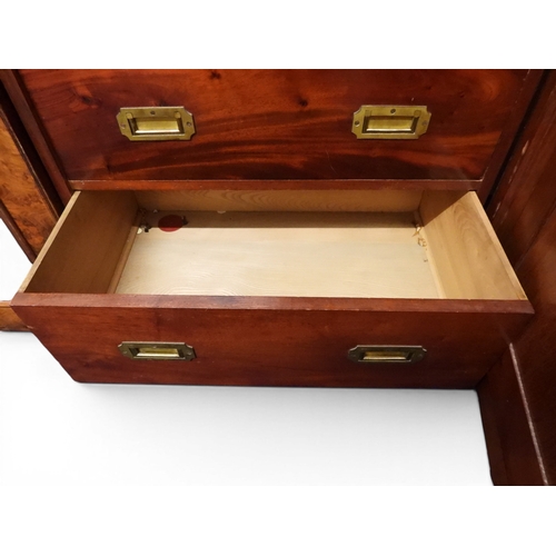 2041 - A VICTORIAN WALNUT VENEERED TWO DOOR WARDROBE&nbsp;with moulded cornice over pair of full length mir... 