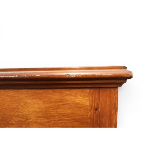 2042 - AN EARLY 20TH CENTURY OAK FOUR DOOR BOOKCASE&nbsp;with plain top over four leaded stained glass door... 