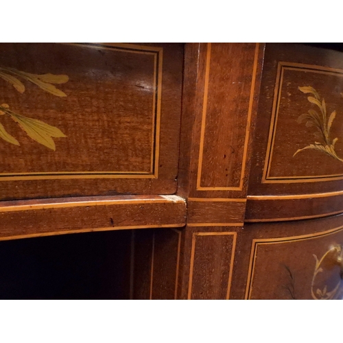 2043 - A LARGE 19TH CENTURY SHERATON REVIVAL STYLE MARQUETRY INLAID KIDNEY SHAPED DESKwith embossed skiver ... 