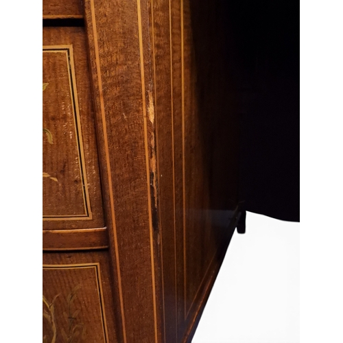 2043 - A LARGE 19TH CENTURY SHERATON REVIVAL STYLE MARQUETRY INLAID KIDNEY SHAPED DESKwith embossed skiver ... 
