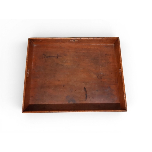 2044 - A 19TH CENTURY MAHOGANY BUTLERS TRAY ON STAND&nbsp;rectangular tray with shaped gallery with pierced... 