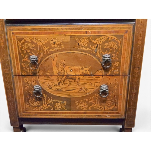 2046 - AN 18TH CENTURY ITALIAN WALNUT AND MARQUETRY INLAID COMMODE&nbsp;crossband and marquetry inlaid top ... 