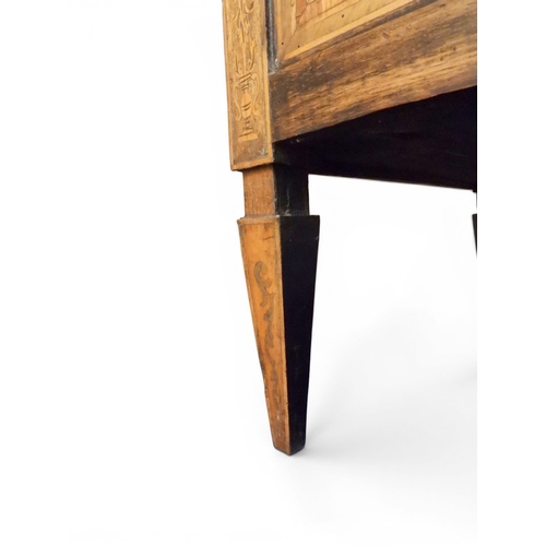2046 - AN 18TH CENTURY ITALIAN WALNUT AND MARQUETRY INLAID COMMODE&nbsp;crossband and marquetry inlaid top ... 