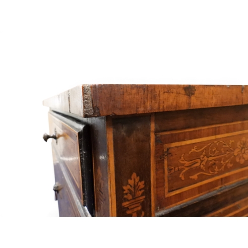 2046 - AN 18TH CENTURY ITALIAN WALNUT AND MARQUETRY INLAID COMMODE&nbsp;crossband and marquetry inlaid top ... 