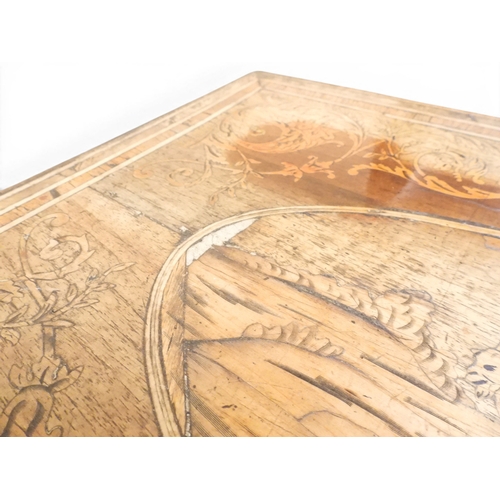 2046 - AN 18TH CENTURY ITALIAN WALNUT AND MARQUETRY INLAID COMMODE&nbsp;crossband and marquetry inlaid top ... 