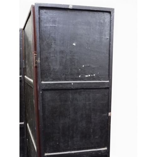 2051 - A LATE 19TH CENTURY CHINESE HARDWOOD FOUR PANEL ROOM DIVIDER&nbsp;with applied soapstone decoration ... 
