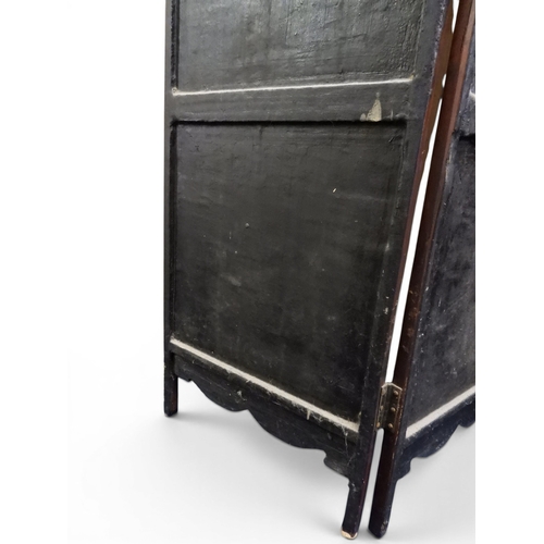 2051 - A LATE 19TH CENTURY CHINESE HARDWOOD FOUR PANEL ROOM DIVIDER&nbsp;with applied soapstone decoration ... 