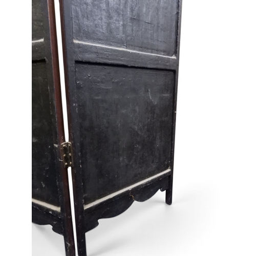 2051 - A LATE 19TH CENTURY CHINESE HARDWOOD FOUR PANEL ROOM DIVIDER&nbsp;with applied soapstone decoration ... 