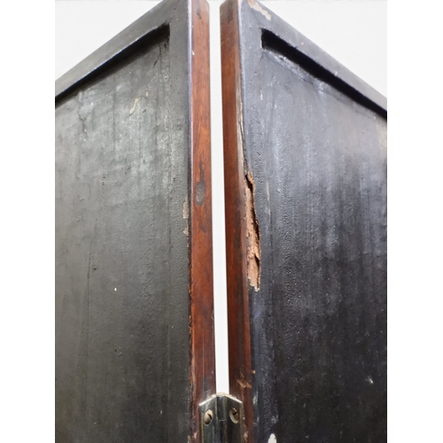 2051 - A LATE 19TH CENTURY CHINESE HARDWOOD FOUR PANEL ROOM DIVIDER&nbsp;with applied soapstone decoration ... 