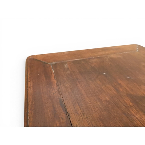 2052 - A PAIR OF 19TH CENTURY CHINESE HARDWOOD LOW TABLES with plain rectangular tops on square shaped supp... 